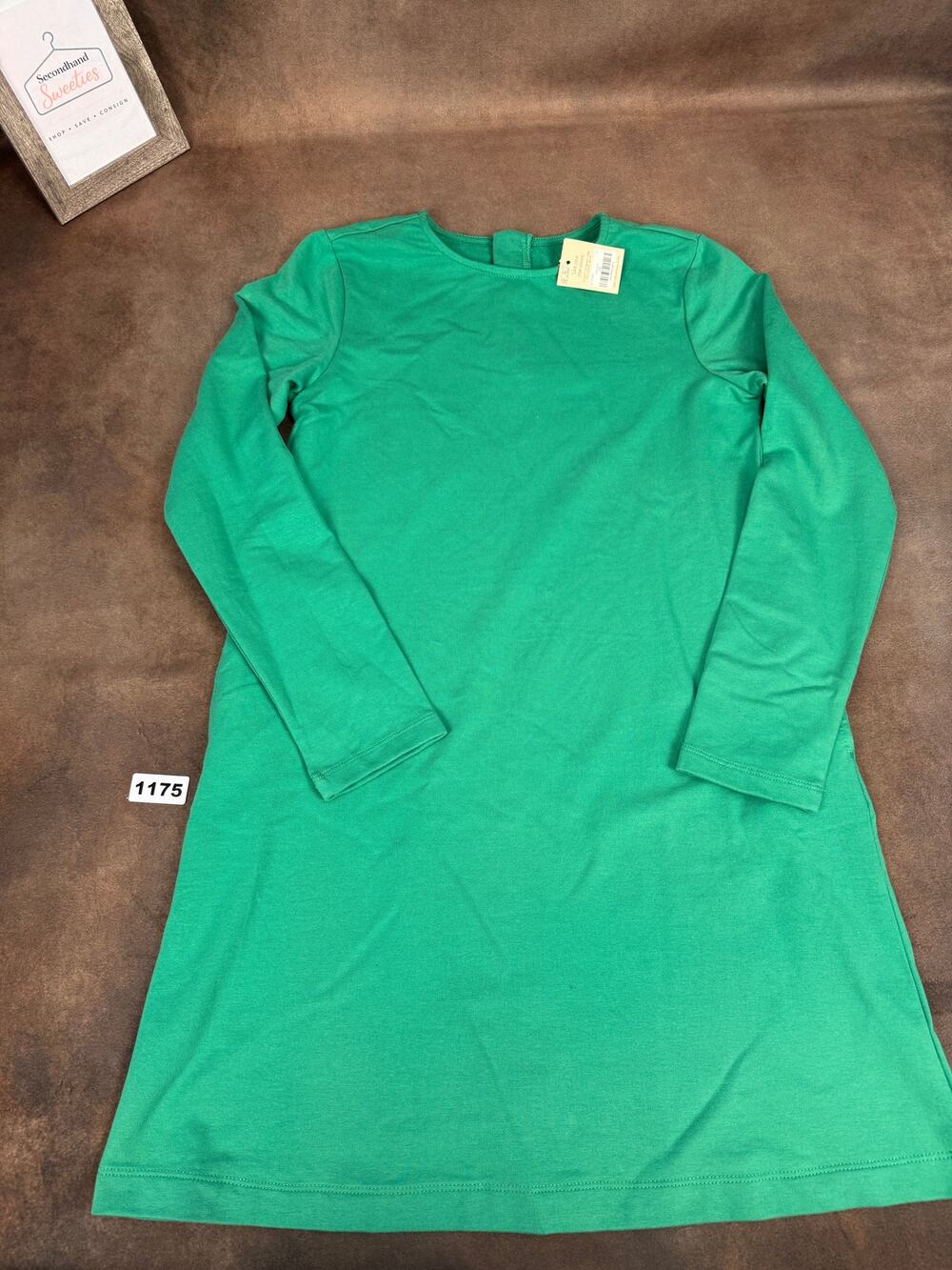 NWT Primary Cozy Dress Jade Green Girls Size 12 Long Sleeve #1175